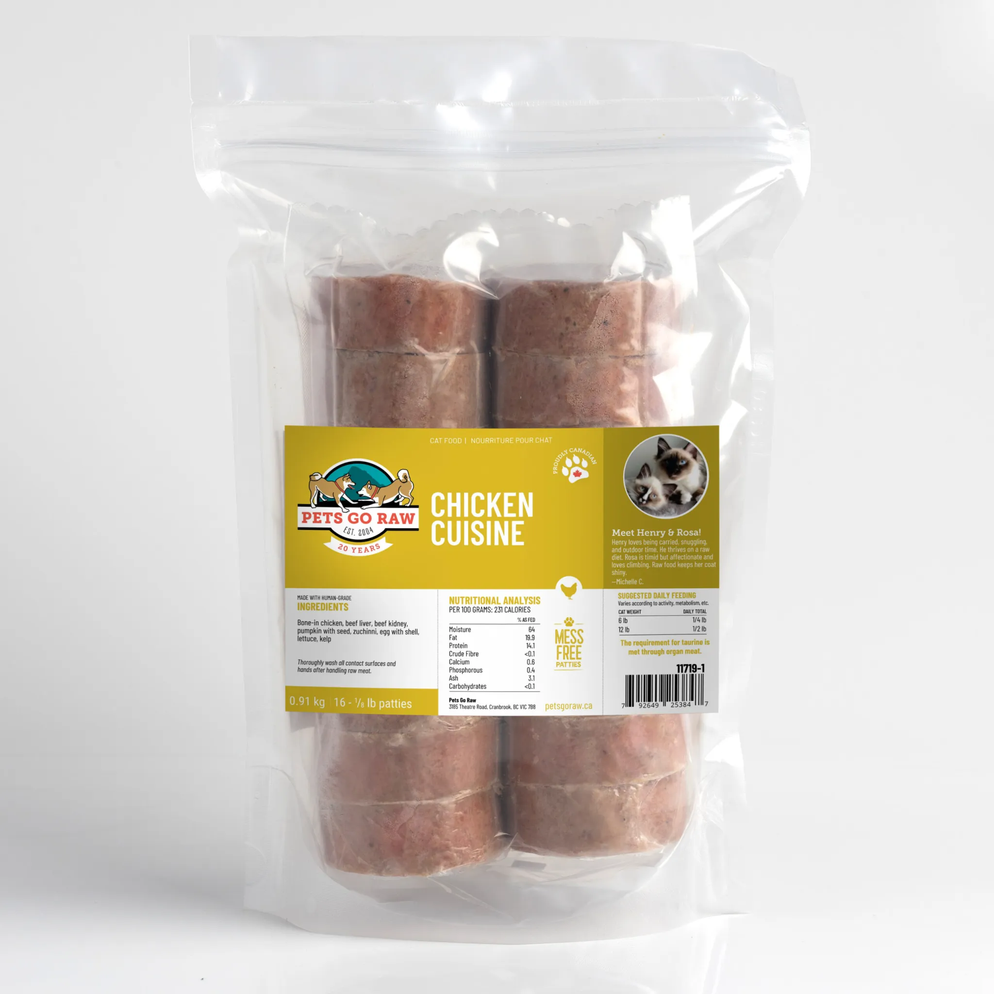 Pets Go Raw Chicken Cuisine Cat 2lb