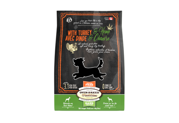 Oven-Baked Tradition Dog GF Treat Turkey & Hemp 6oz