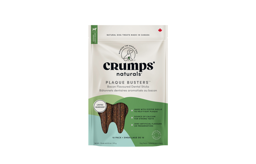 Crumps' Naturals Dog Plaque Busters Bacon 7" 10 pk