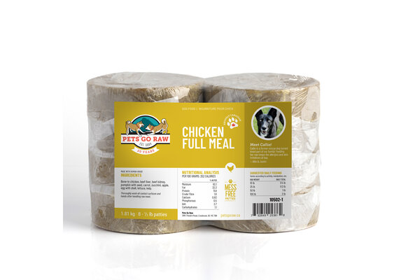 Pets Go Raw Chicken Full Meal 8-1/2 lb Pkg