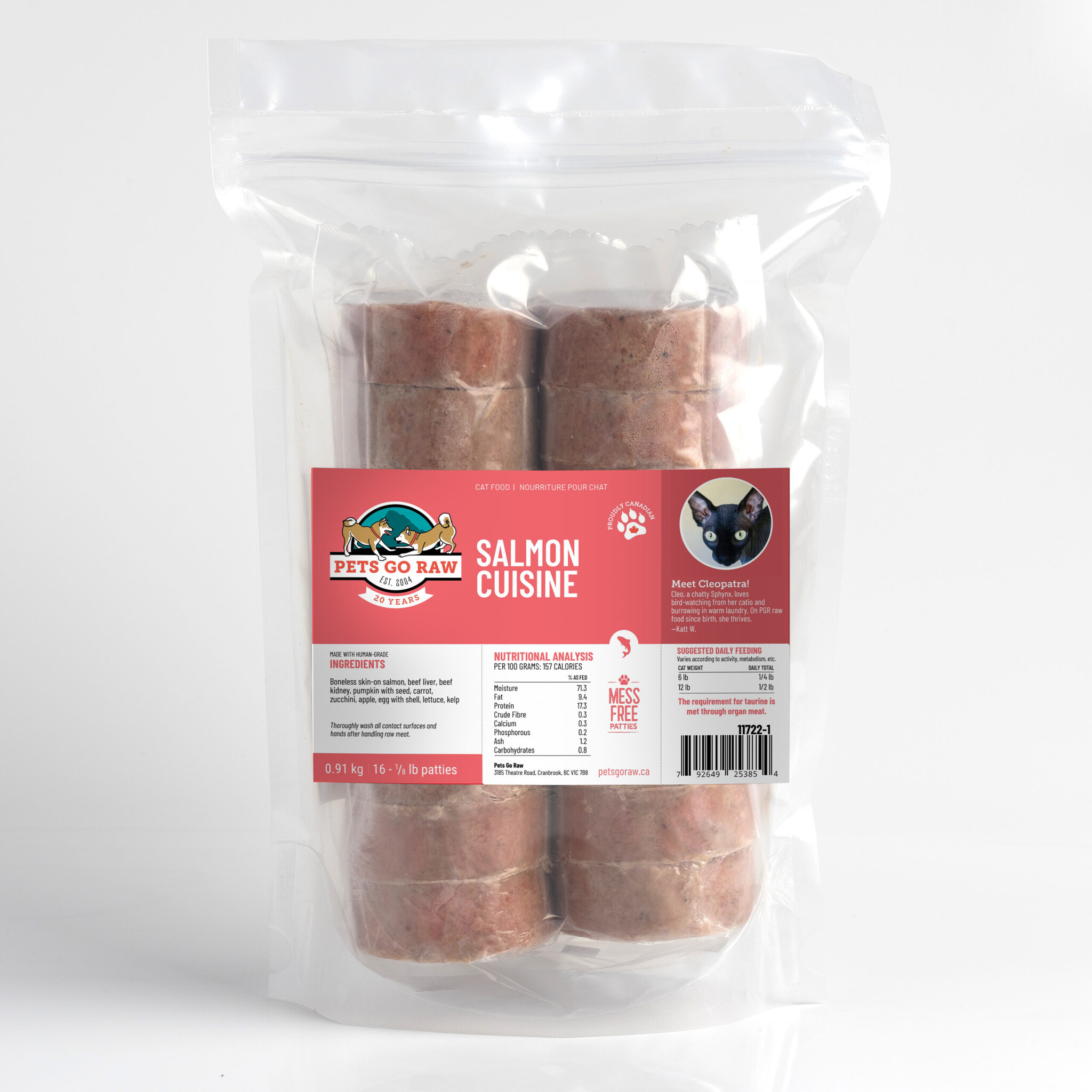 Pets Go Raw Salmon Cuisine Cat 2lb Pkg