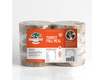 Pets Go Raw Turkey Full Meal 8-1/2 lb Pkg