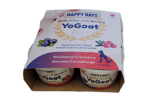 *New* Happy Days Frozen Yo-Goat Cranberry Blueberry 4x110ML