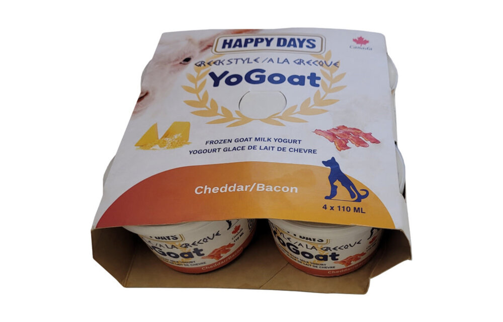 Happy Days Frozen Yo-Goat Bacon Cheddar 4x110ML