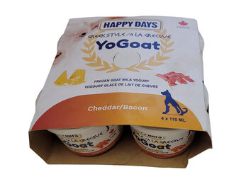 Happy Days Frozen Yo-Goat Bacon Cheddar 4x110ML