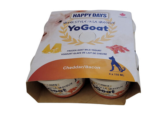 *New* Happy Days Frozen Yo-Goat Bacon Cheddar 4x110ML