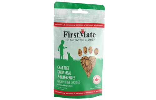 FirstMate Mini Dog Treats GF Duck & Blueberries 8oz