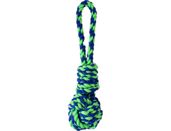 Knot&Nice Rope Ball & Loop Handle Bl & Grn 16.5"
