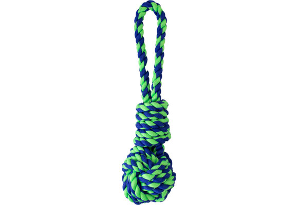 Knot&Nice Rope Ball & Loop Handle Bl & Grn 16.5"
