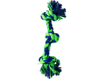 Knotty & Nice  Bone Three Blue & Green 15"