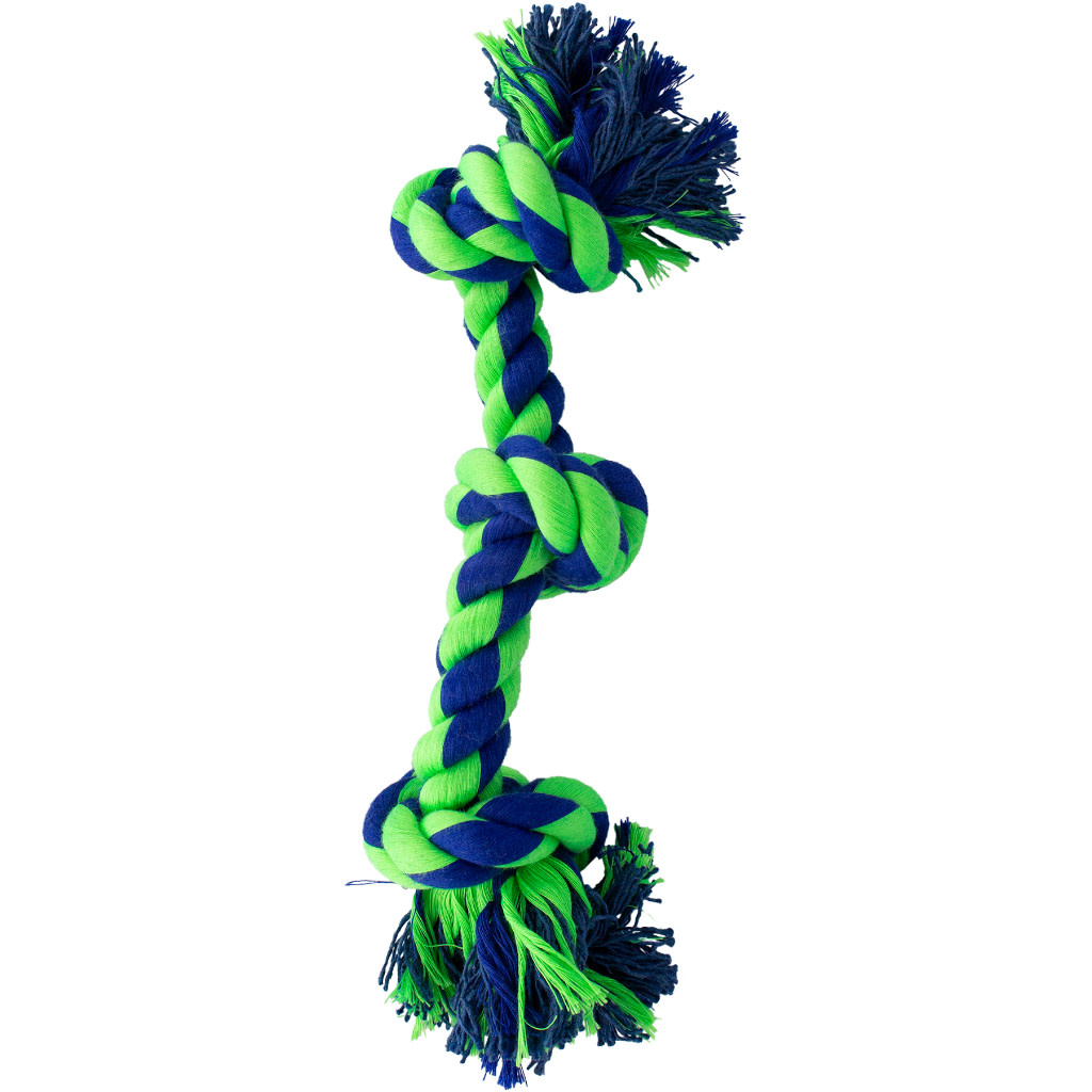 Knotty & Nice  Bone Three Blue & Green 15"