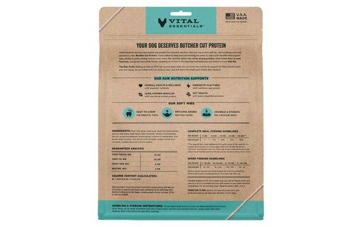 Vital Essentials Freeze Dried Raw  Beef & Salmon Entree & Mixer Soft Nibs Dog 14oz