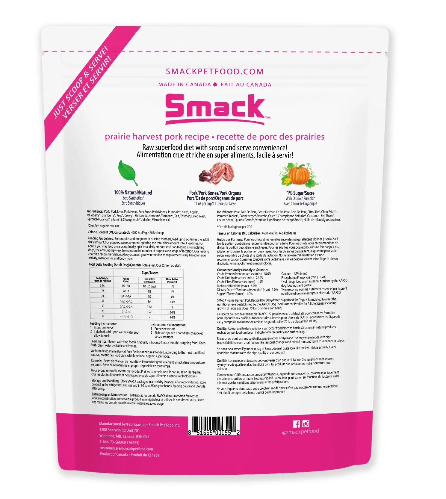 SMACK Dog -  Prairie Pork 250g