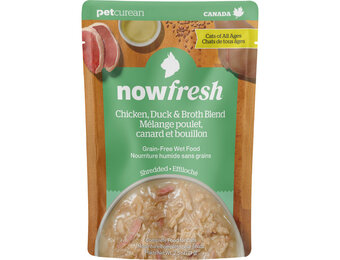 Now Cat GF Shredded Chicken, Duck & Broth 2.5oz
