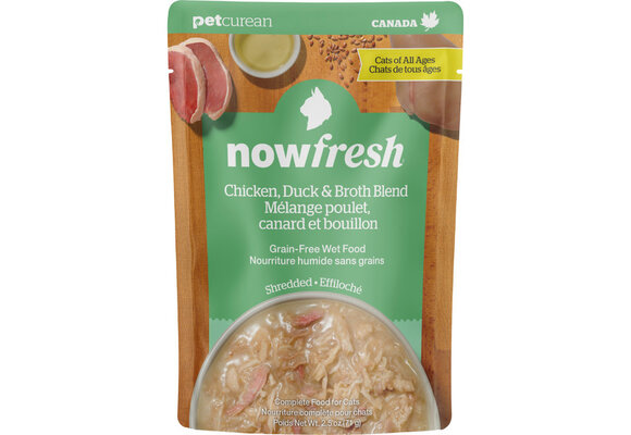 Now Cat GF Shredded Chicken, Duck & Broth 2.5oz