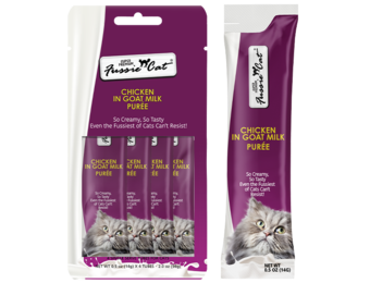 Fussie Cat Treat Chicken in Goat Milk Puree 2oz