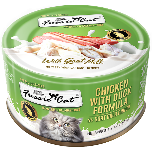 Fussie Cat Super Premium Chicken with Duck in Goat Milk 2.47oz
