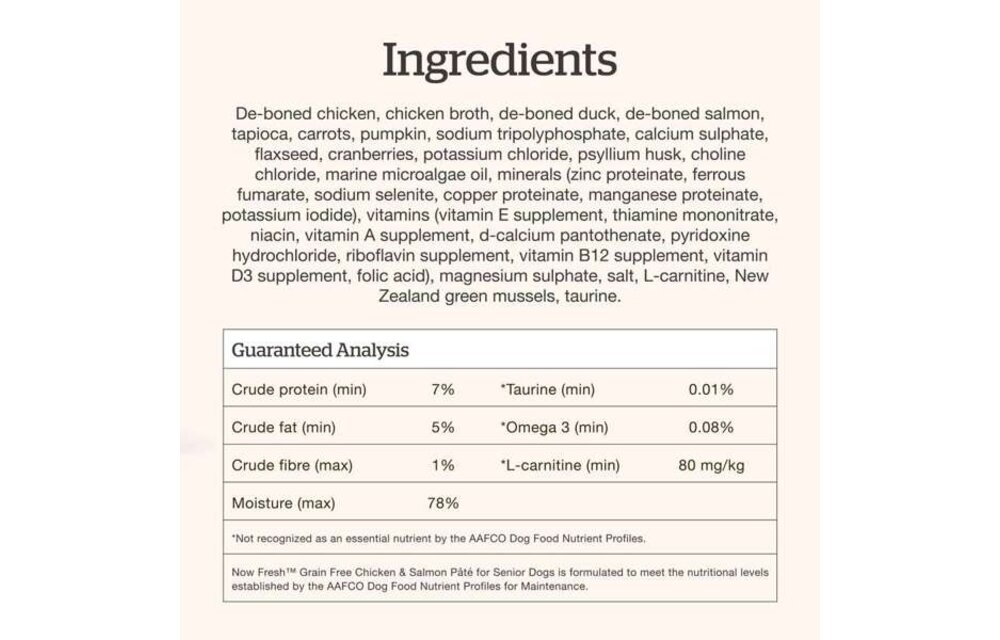 Now Dog GF Senior Chicken & Salmon Pate 2.8oz