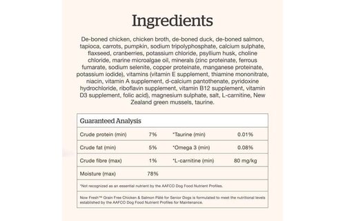 Now Dog GF Senior Chicken & Salmon Pate 2.8oz