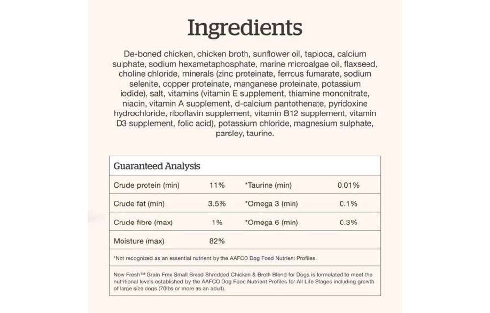 Now Dog Grain Free Small Breed Shredded Chicken & Broth 2.8oz