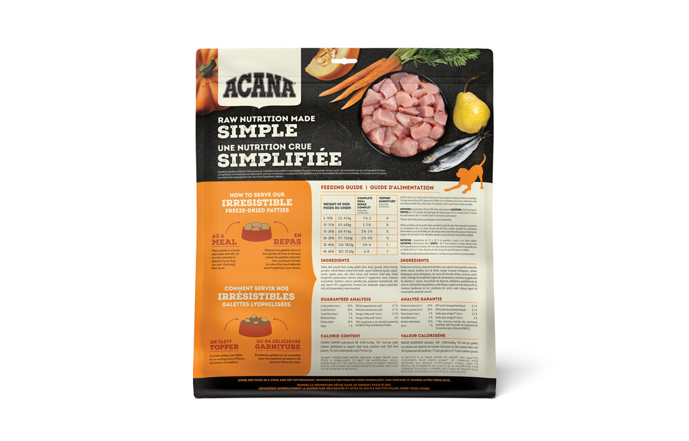 Acana Patties Free-Run Turkey Recipe Dog 397 g