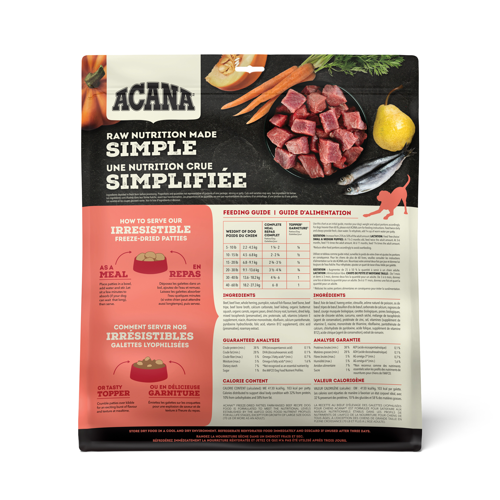 Acana Patties Ranch-Raised Beef Recipe Dog 397 g