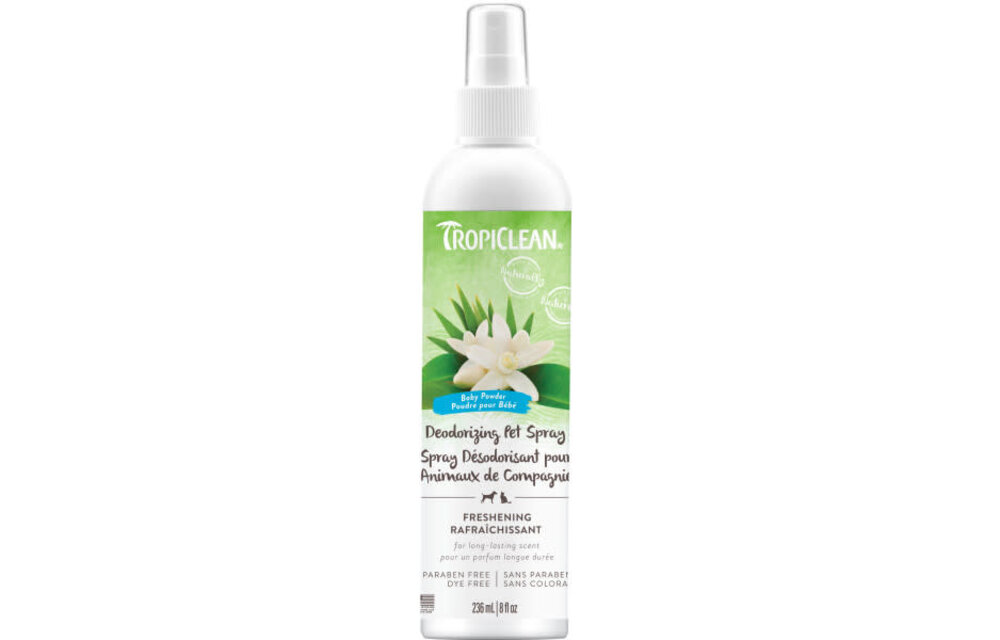 TropiClean Baby Powder Deodorizing Pet Spray 8 oz