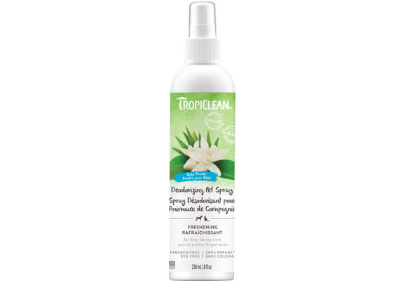 TropiClean Baby Powder Deodorizing Pet Spray 8 oz