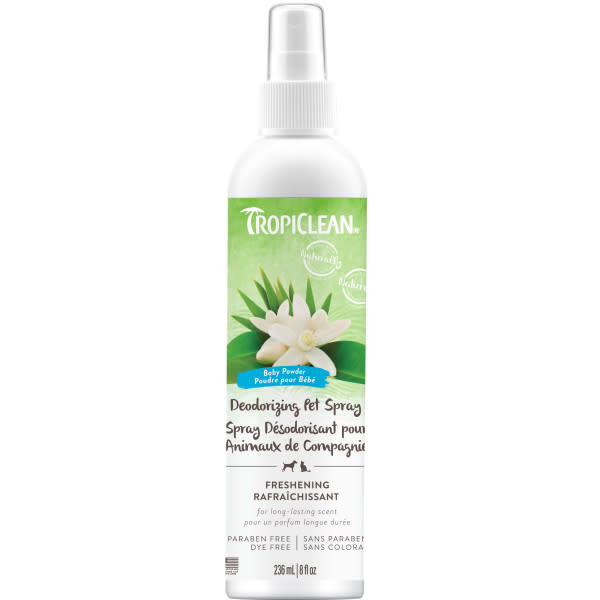 TropiClean Baby Powder Deodorizing Pet Spray 8 oz