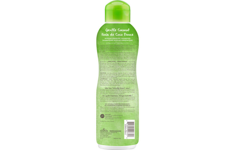 TropiClean Gentle Coconut Hypoallergenic Shampoo 20 oz