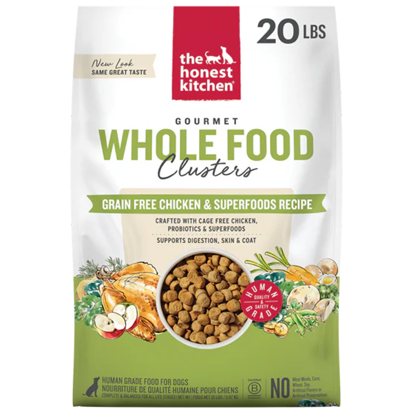Honest Kitchen GF Clusters Whole Food Chicken Dog 20 lb