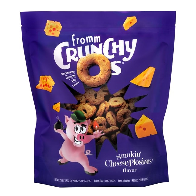 Fromm Dog Crunchy O's Smokin' Cheese Plosions Treats 26oz