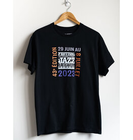T-shirt noir 43e édition avec dates du FIJM 2023