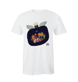 T-shirt blanc Ste-Cat ville - Chien Champion 2025