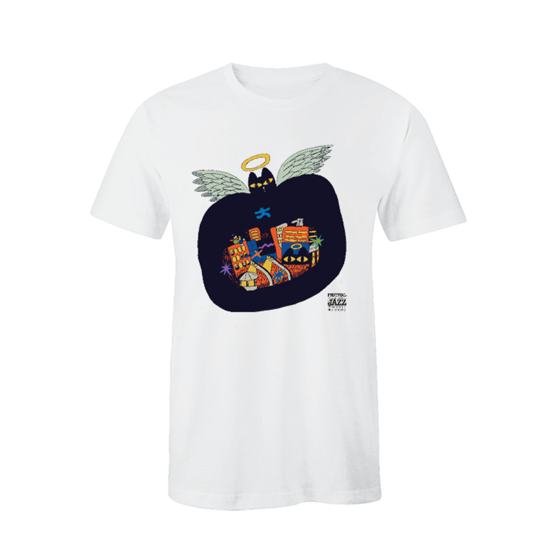 T-shirt blanc Ste-Cat ville - Chien Champion 2025