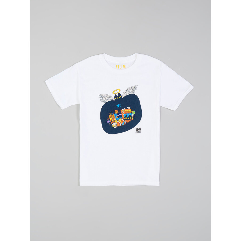 T-shirt blanc junior - Ste-Cat ville Chien Champion 2025