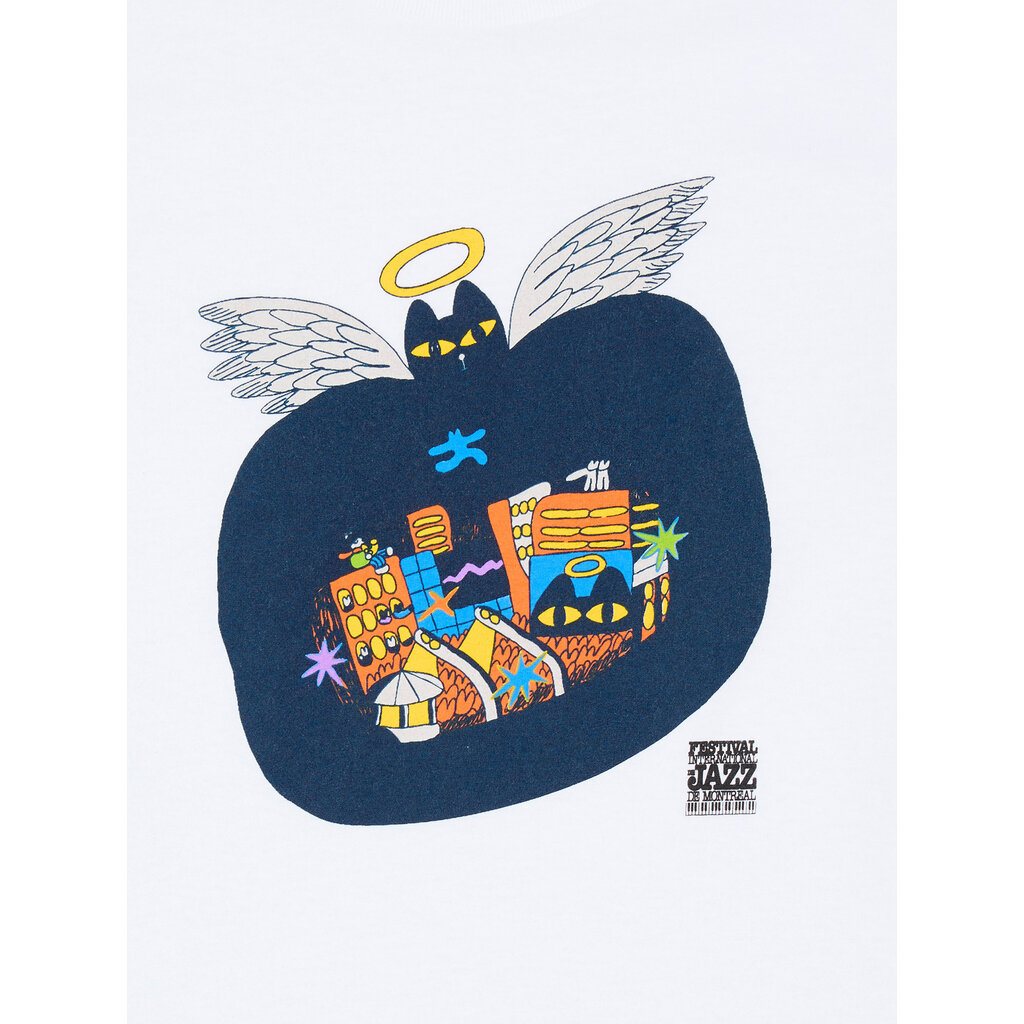 T-shirt blanc junior - Ste-Cat ville Chien Champion 2025