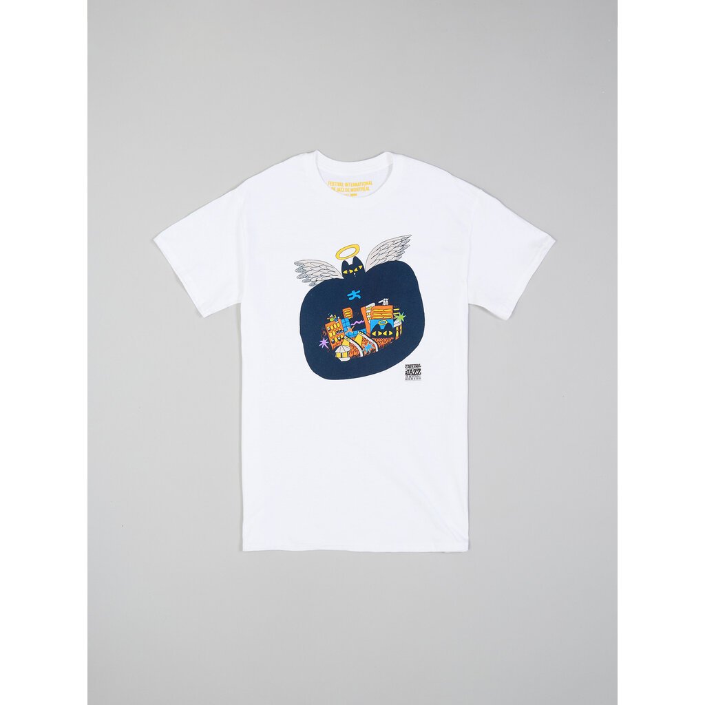 T-shirt blanc Ste-Cat ville - Chien Champion 2025