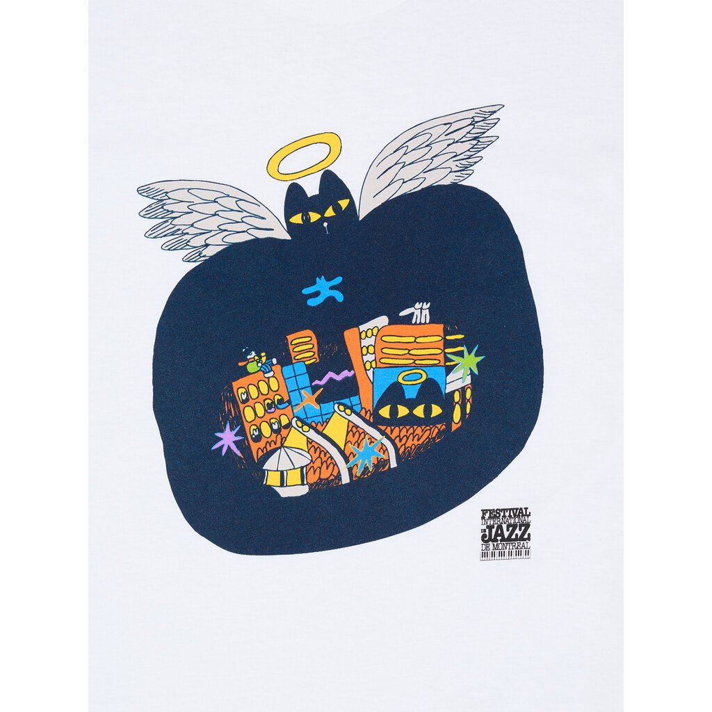 T-shirt blanc Ste-Cat ville - Chien Champion 2025