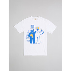 T-shirt blanc Sainte-Cat et son acolyte - Design Chien Champion 2026