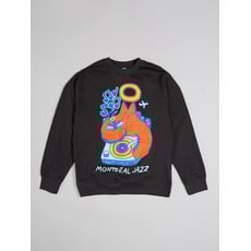 Gray crewneck Turntable Cat - Chien Champion 2026