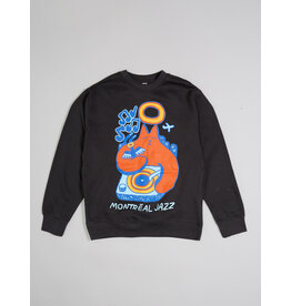 Gray crewneck Turntable Cat - Chien Champion 2026