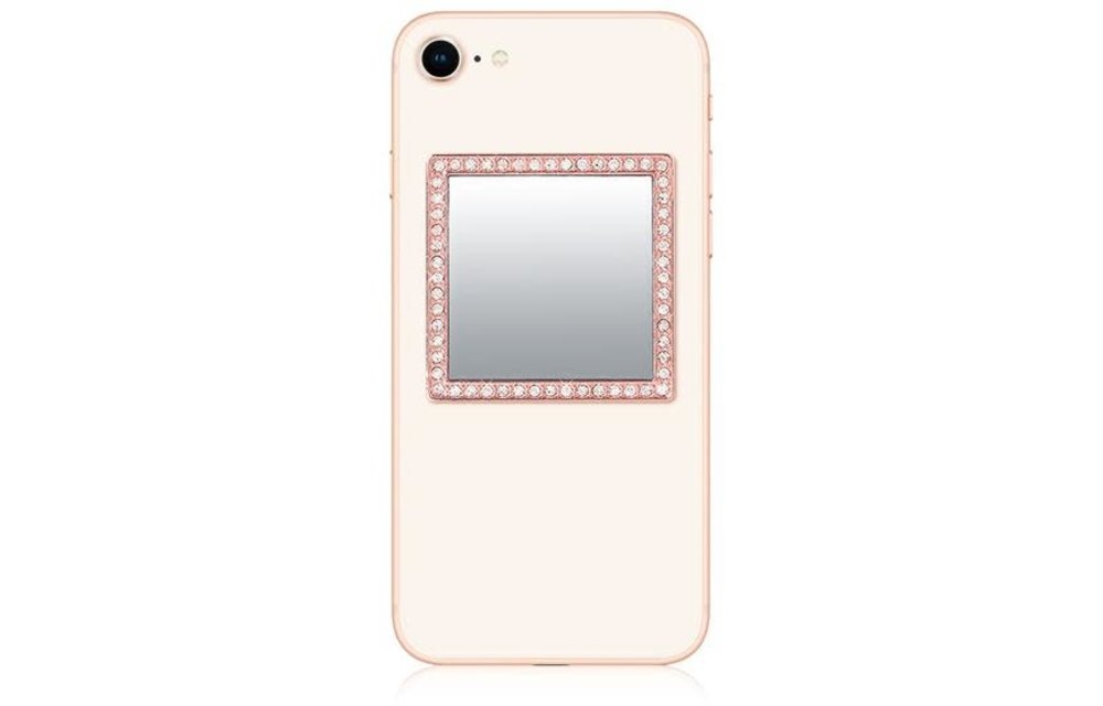 /// iDecoz | Rose Gold Square with Crystals Mirror | SQ222M