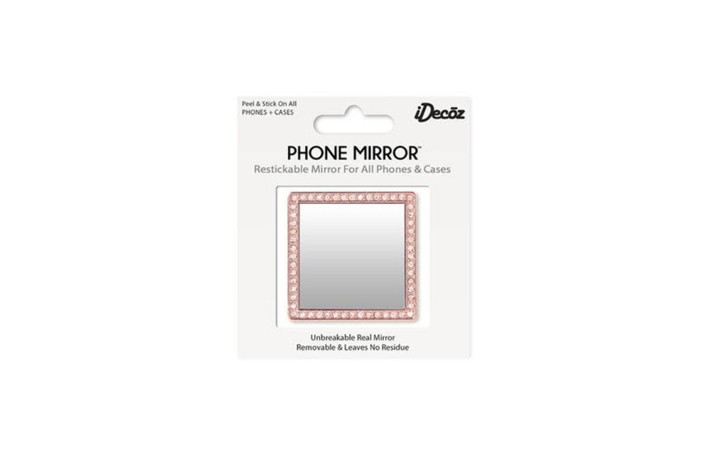 /// iDecoz | Rose Gold Square with Crystals Mirror | SQ222M