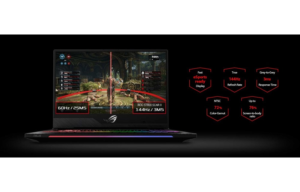 ASUS | ROG Scar Edition i7-8750H 2.2GHz 16GB DDR4 256GB SSD + 1TB SSHD 15.6 FHD GTX 1070 8GB DDR5
