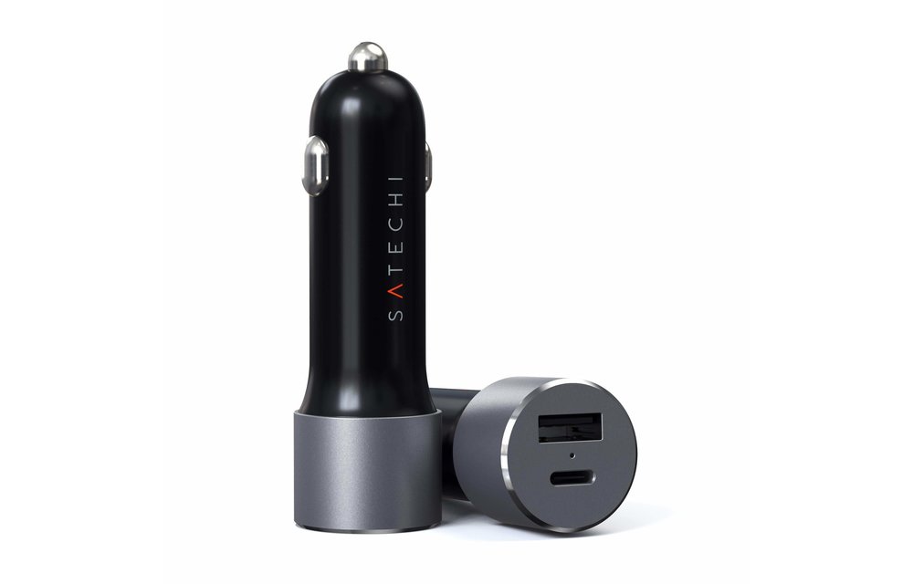 Satechi | 72W Type-C PD Car Charger Space Grey (60W PD & 12W USB A) ST-TCPDCCM