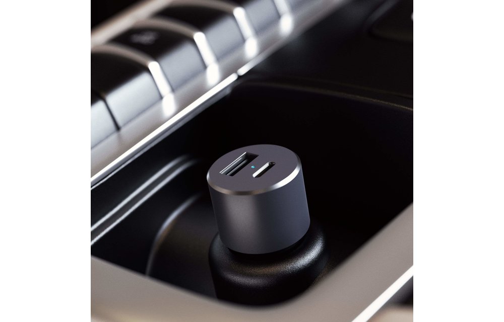 Satechi | 72W Type-C PD Car Charger Space Grey (60W PD & 12W USB A) ST-TCPDCCM