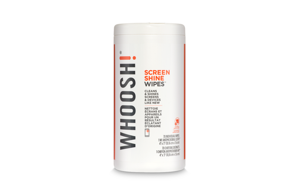 Whoosh! Screen Shine Wipes 70 Wipes Canister + Cloth 47980