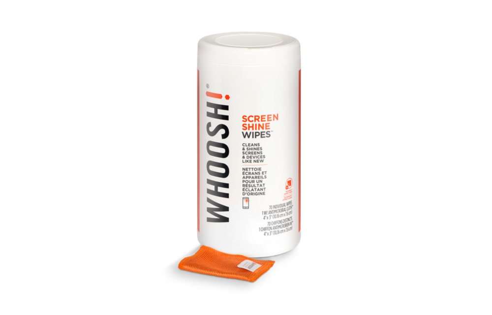 Whoosh! Screen Shine Wipes 70 Wipes Canister + Cloth 47980