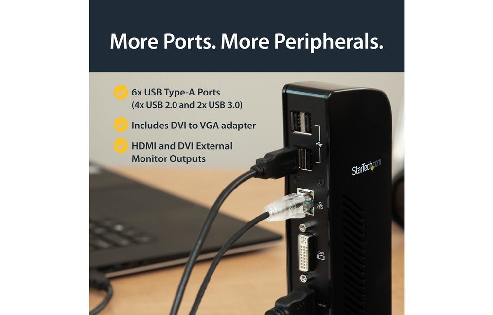 SO Startech | Dual Monitor USB 3.0 Docking Station with HDMI - DVI - 6 x USB Ports
